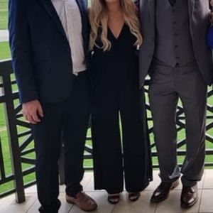 plunging black jumpsuit